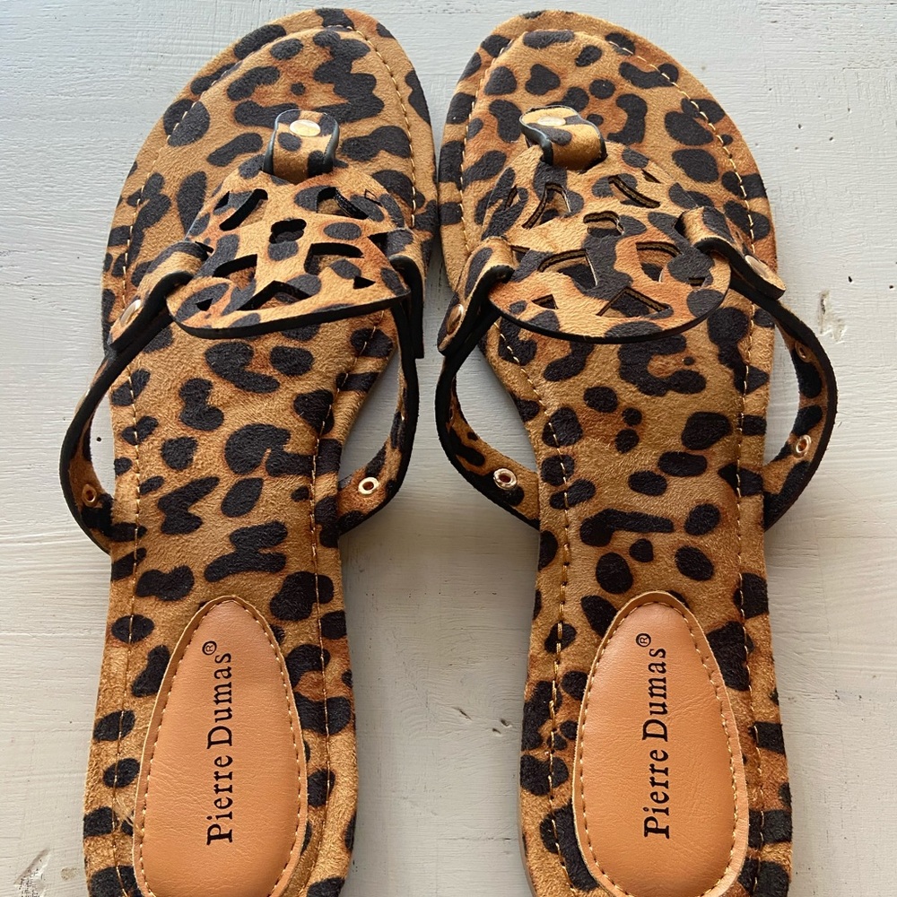 Animal print brown/black spotted sandal, Sz. 10